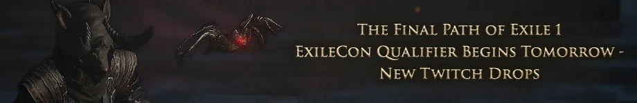 Scavenger Bat Pet junto a un personaje de Path of Exile para la última clasificatoria de ExileCon
